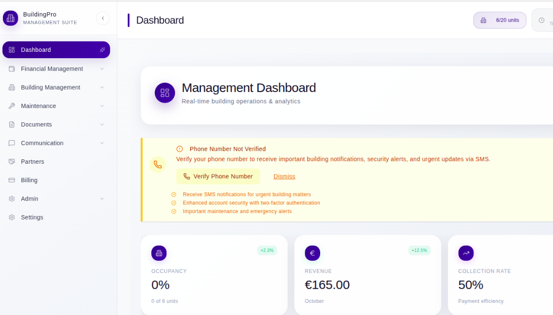 BuildingPro Management Dashboard