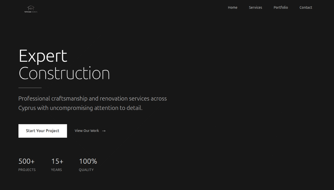 Full House Construction Website